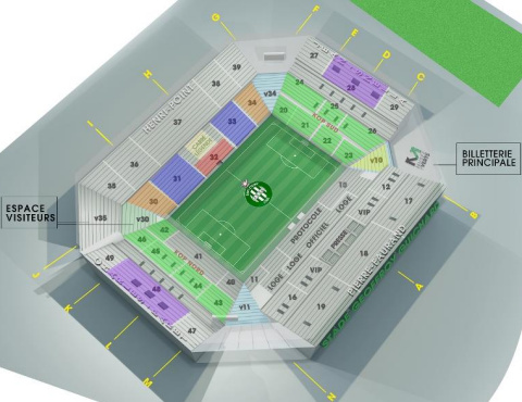 Plan du Stade Geoffroy-Guichard
